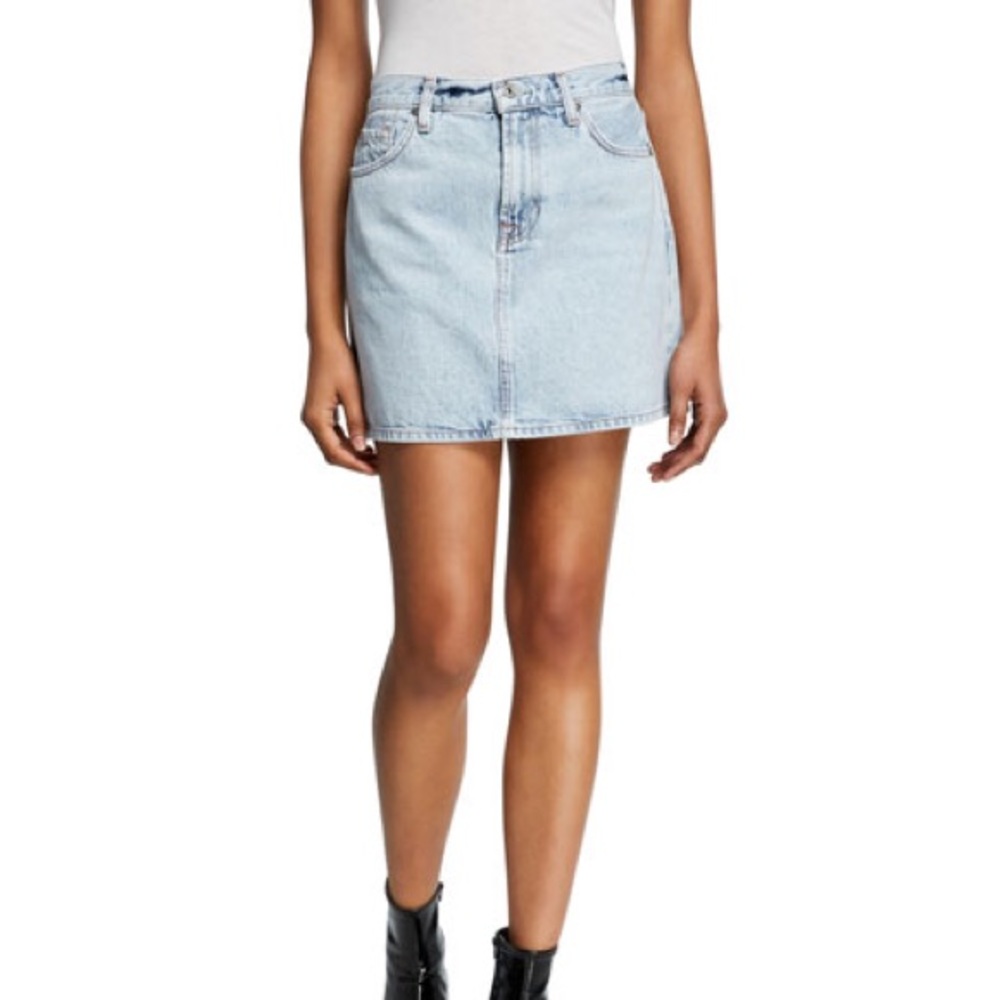 7 for all Mankind Light Wash Mini Skirt